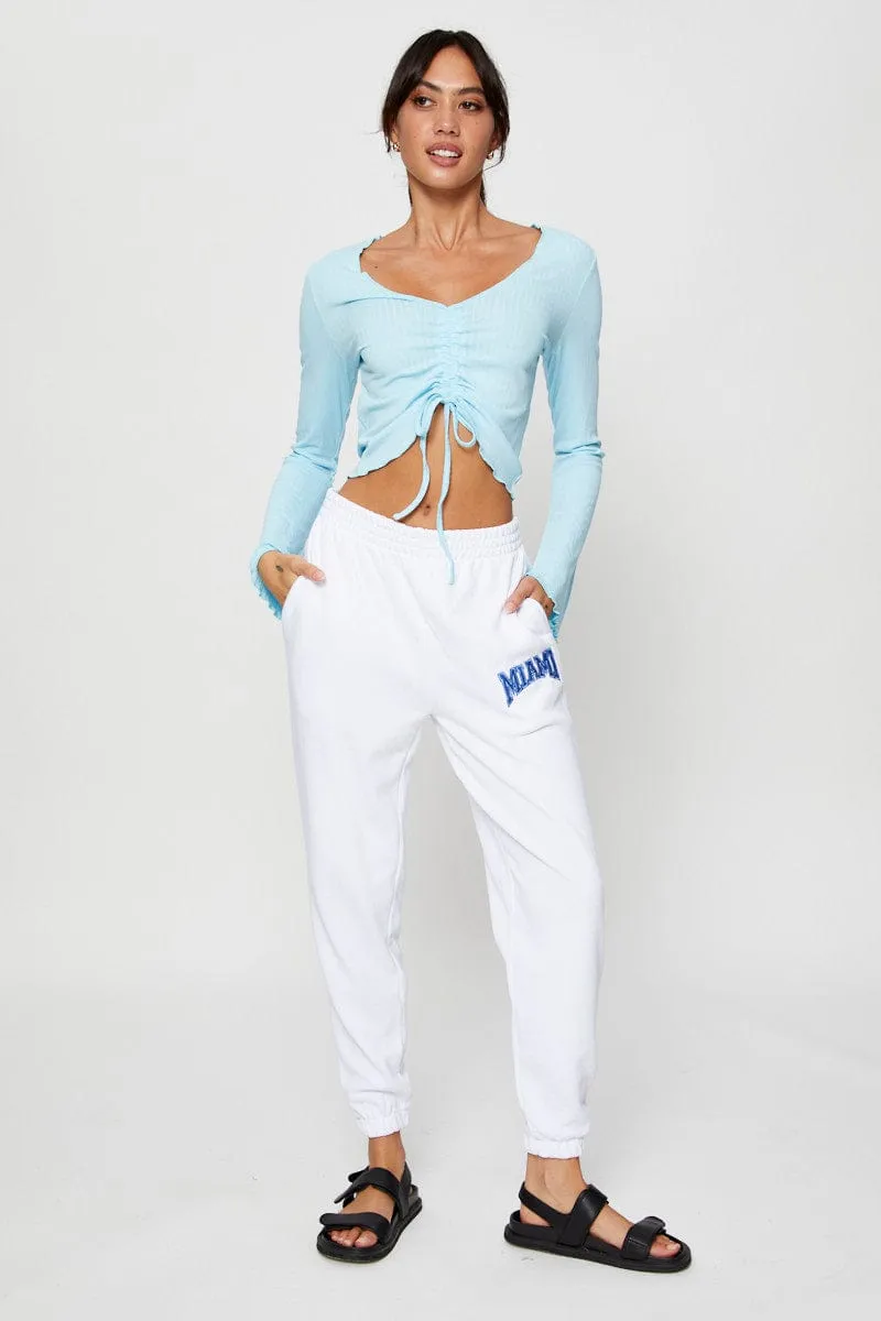 Blue Crop Top Long Sleeve sold by Ally Fashion product image thumbnail 2