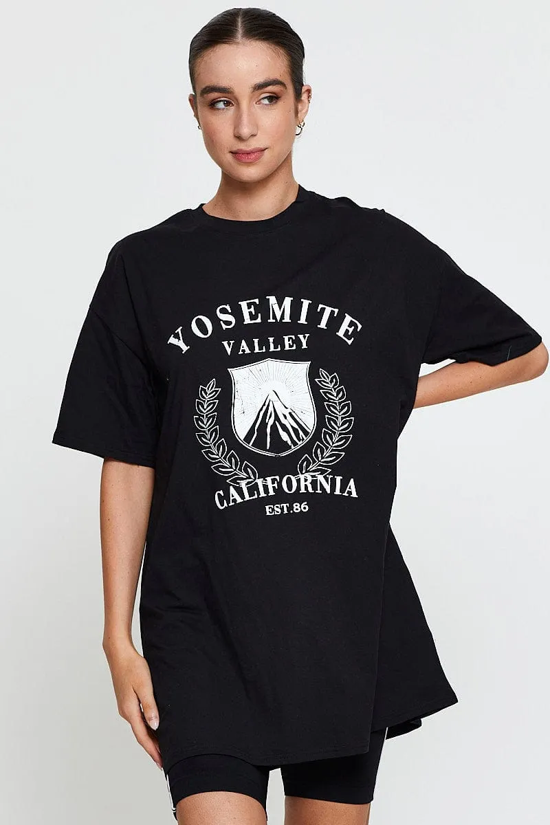 Black Graphic T-Shirt Short Sleeve sold by Ally Fashion product image thumbnail 4