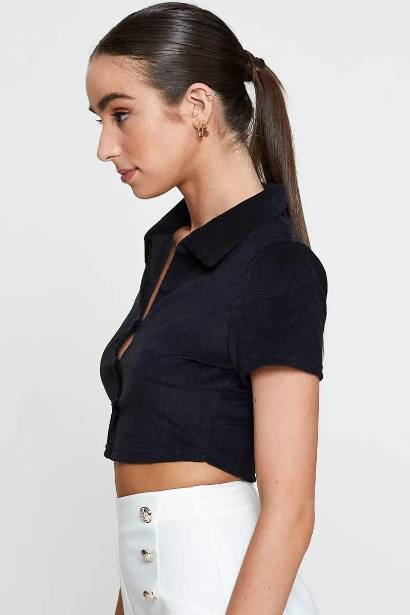 Black T Shirt Short Sleeve sold by Ally Fashion product image thumbnail 4