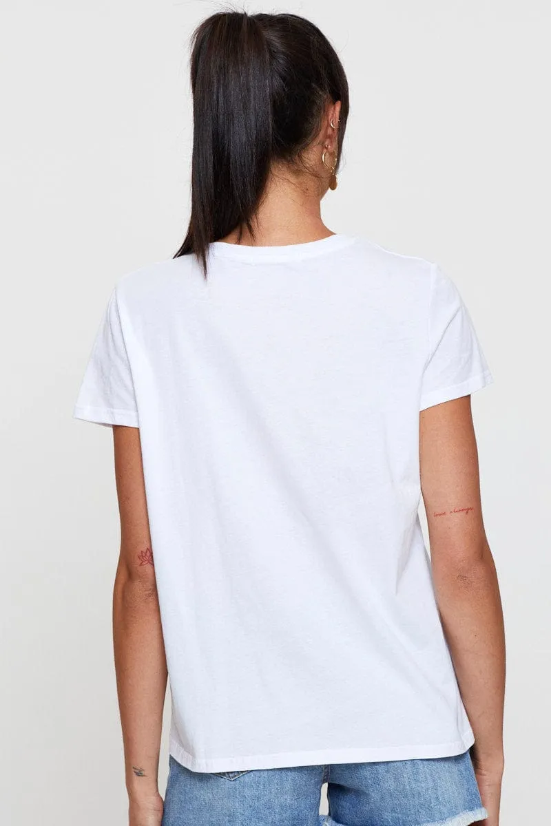 White Graphic T-Shirt Sleeve Length sold by Ally Fashion product image thumbnail 5