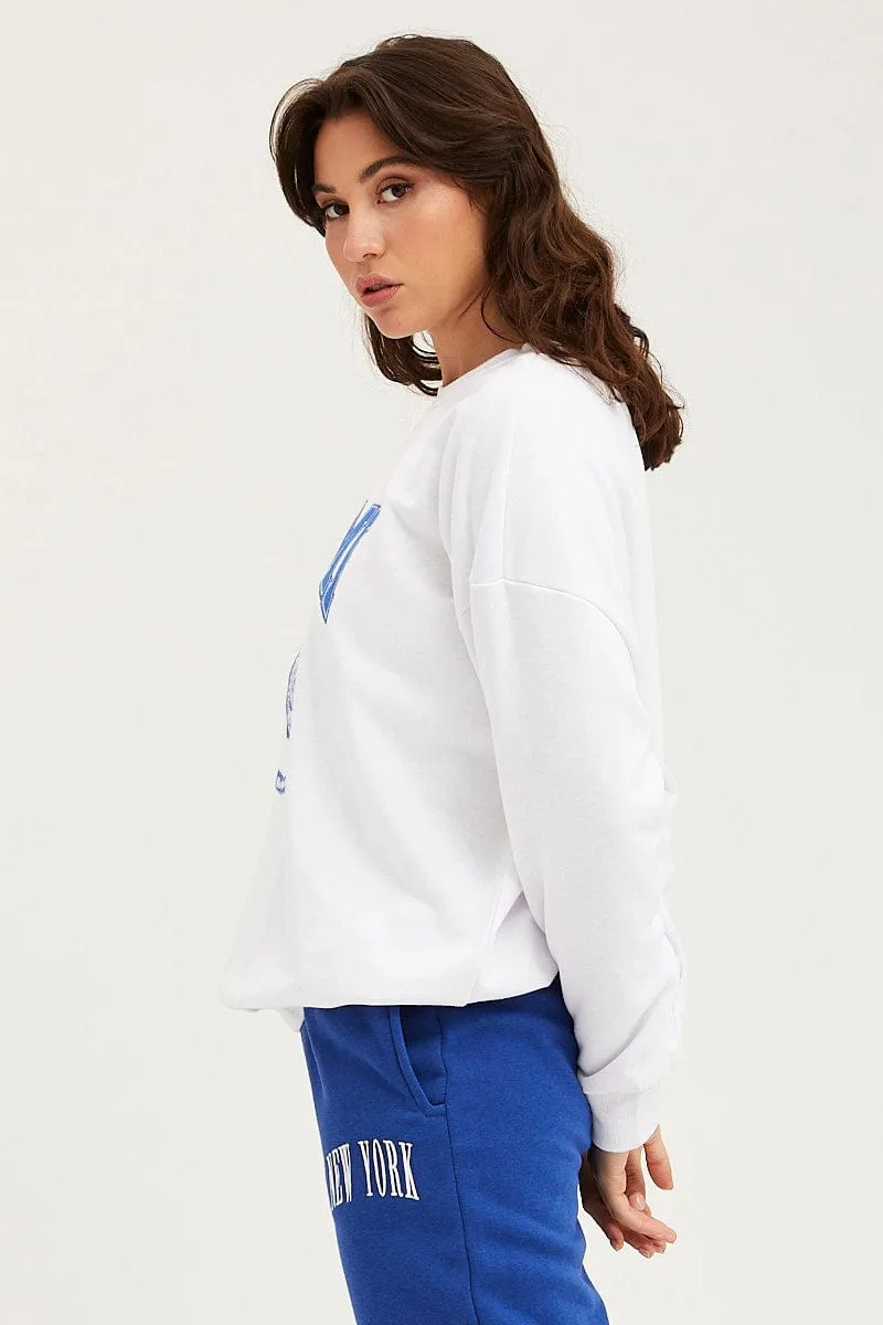 White Sweater Long Sleeve Embroided sold by Ally Fashion product image thumbnail 4