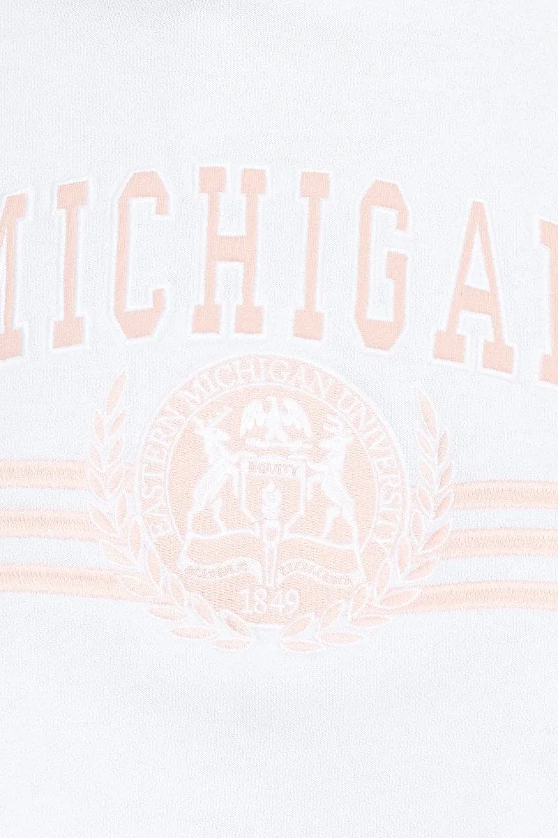 White Crop Hooded Sweat sold by Ally Fashion product image thumbnail 5