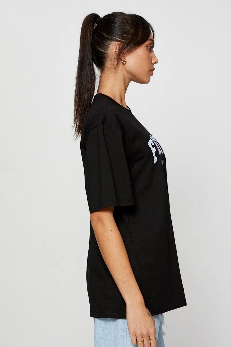 Black Jersey T Shirt Short Sleeve Embroided sold by Ally Fashion product image thumbnail 4