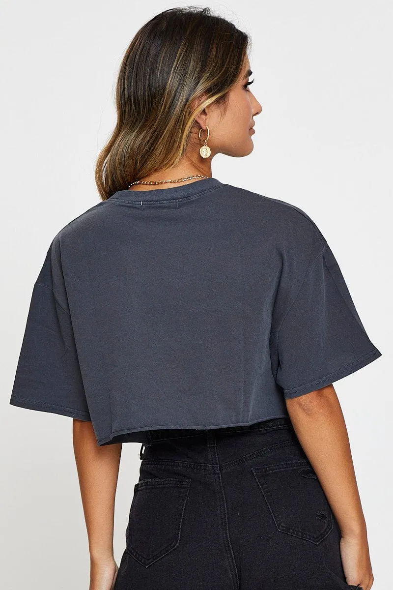 Black Jersey T Shirt Short Sleeve sold by Ally Fashion product image thumbnail 5