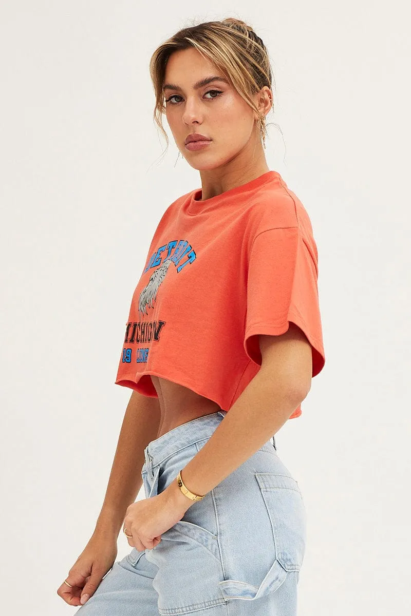 Orange Crop T Shirt sold by Ally Fashion product image thumbnail 5