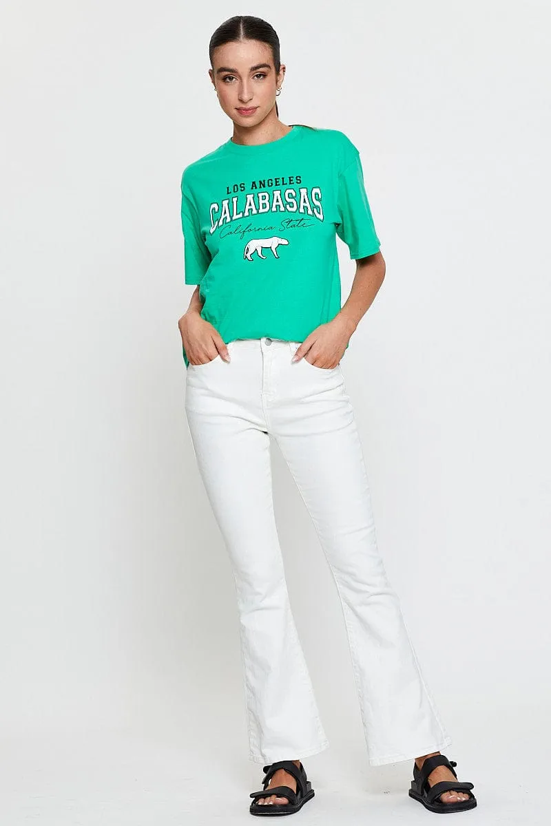 Green Graphic T-Shirt Short Sleeve sold by Ally Fashion product image thumbnail 2