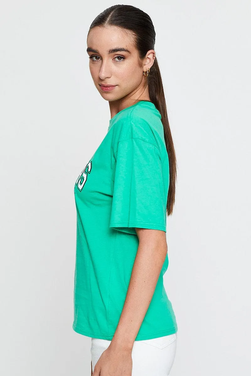 Green Graphic T-Shirt Short Sleeve sold by Ally Fashion product image thumbnail 4