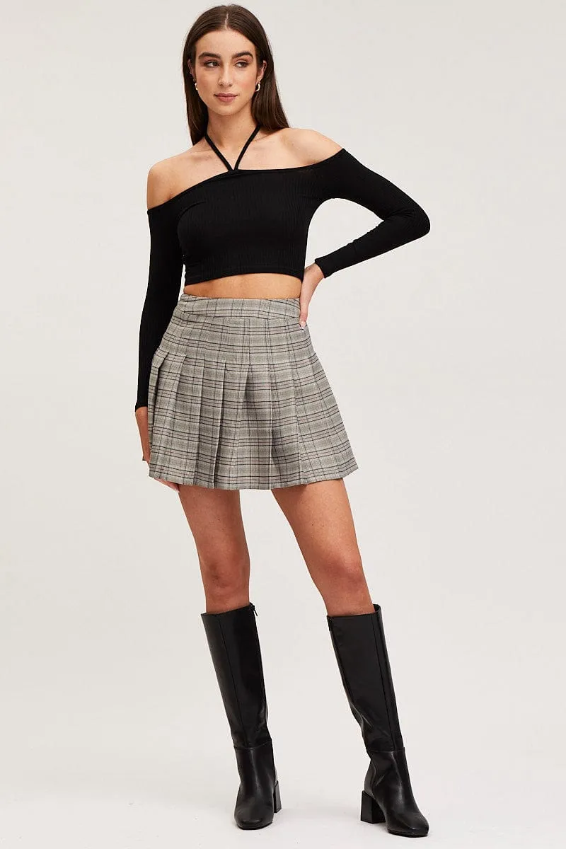 Black Jersey Crop Top Long Sleeve Halter Neck sold by Ally Fashion product image thumbnail 3