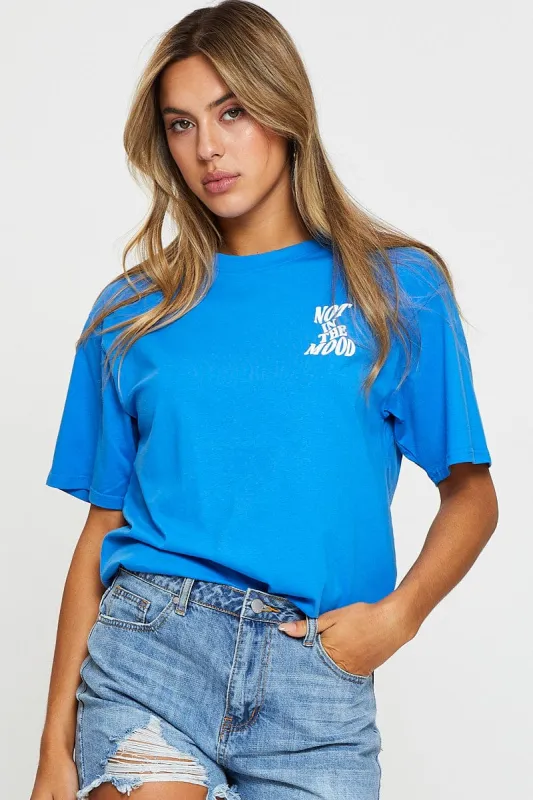 Blue Graphic T Shirt Short Sleeve sold by Ally Fashion