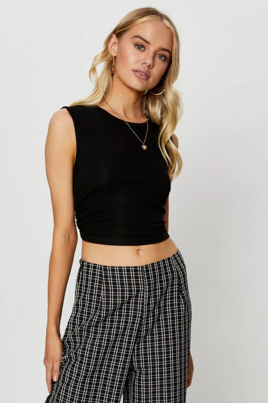 Black Crop Top sold by Ally Fashion