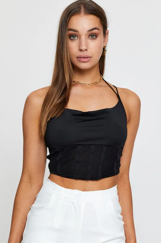 Black Crop Top sold by Ally Fashion