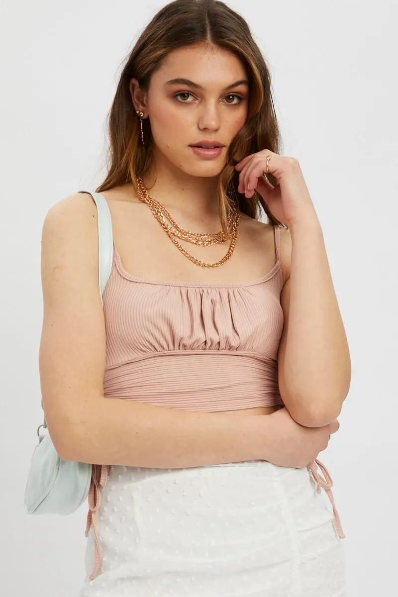 Pink Top Cami Ribbed sold by Ally Fashion