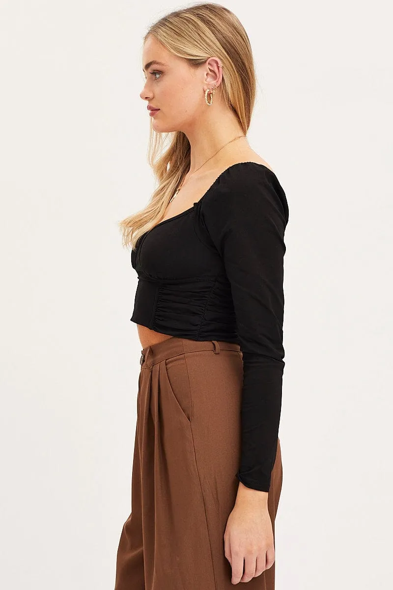 Black Crop Top Long Sleeve sold by Ally Fashion product image thumbnail 4