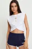White Crop Top Short Sleeve sold by Ally Fashion