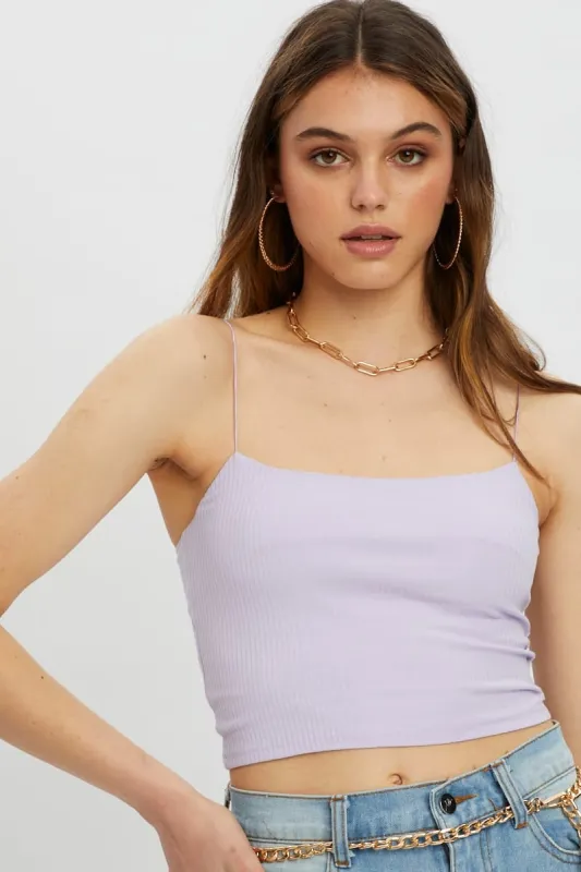 Purple Bungee Strap Scoop Neck Cami sold by Ally Fashion