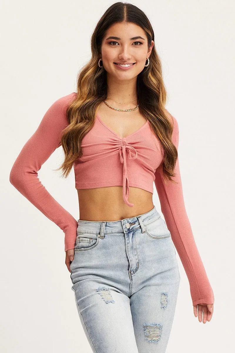 Pink Tank Long Sleeve Drawstring sold by Ally Fashion product image thumbnail 3
