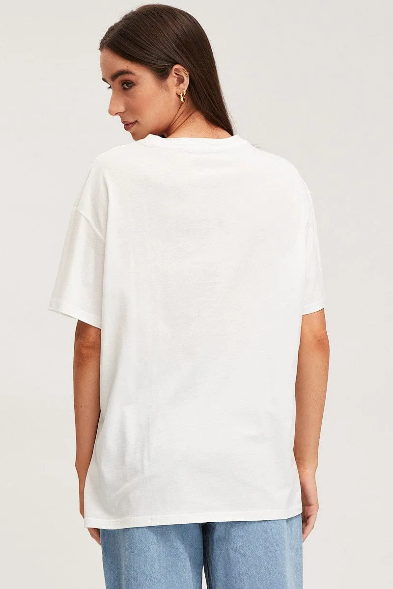 White Graphic T Shirt Short Sleeve sold by Ally Fashion product image thumbnail 5