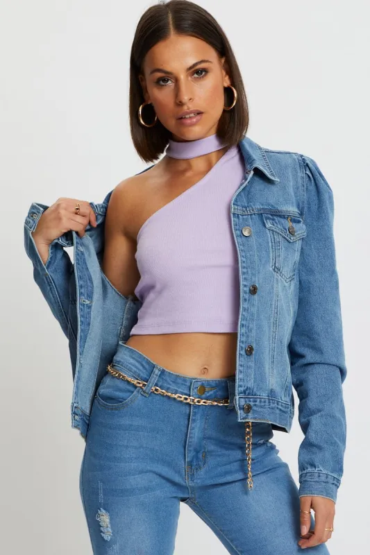Purple Cutaway Halter Top sold by Ally Fashion