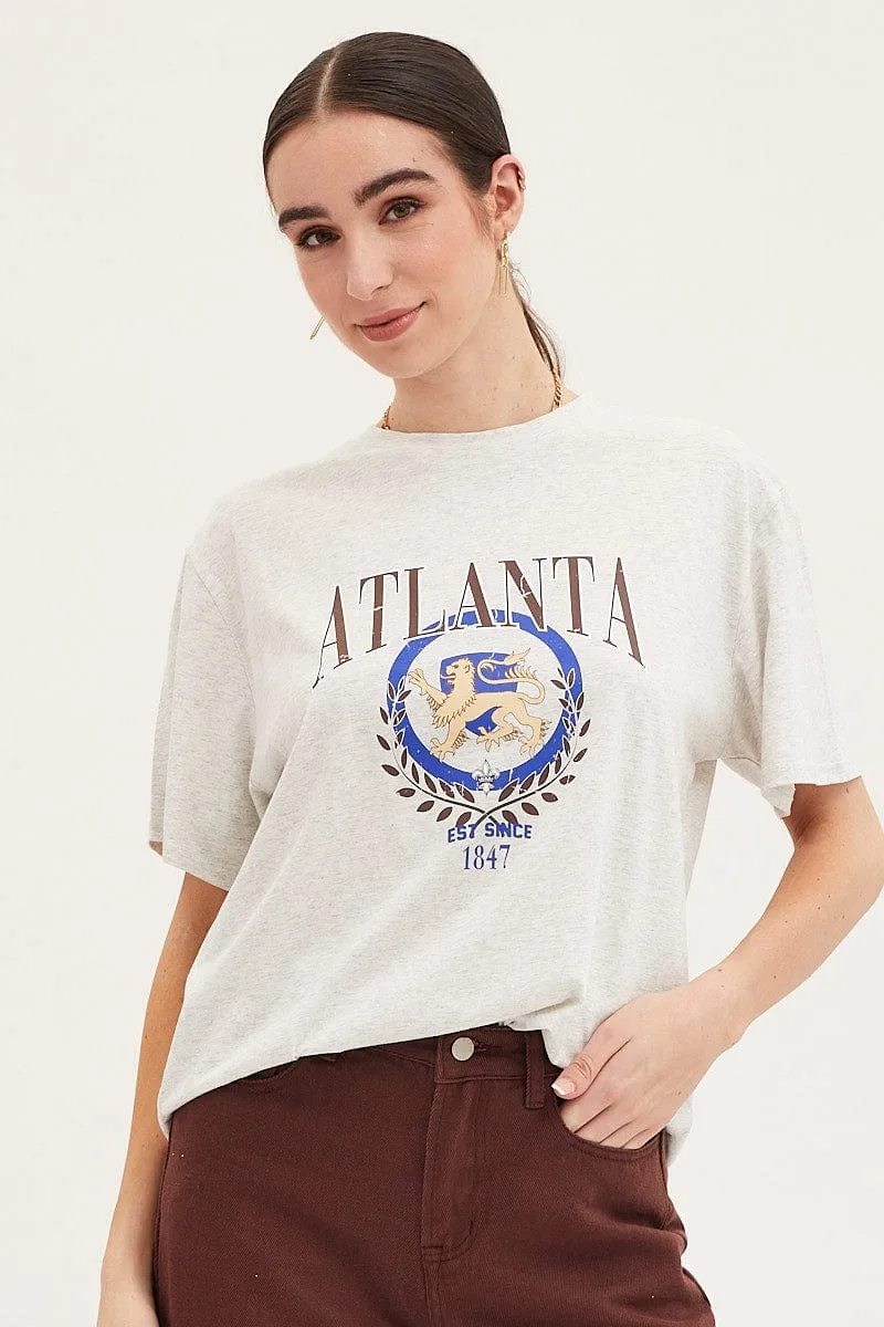 Grey Graphic T Shirt sold by Ally Fashion