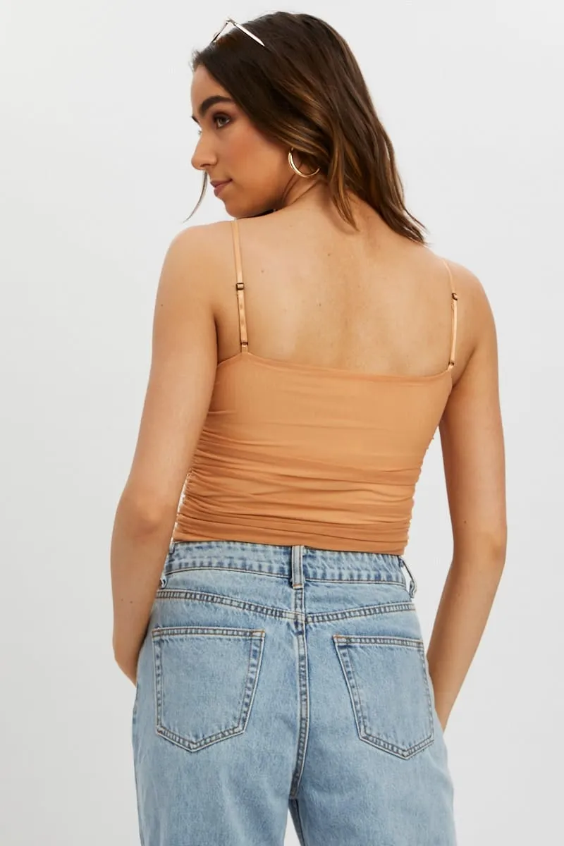 Orange Ruched Cami sold by Ally Fashion product image thumbnail 3