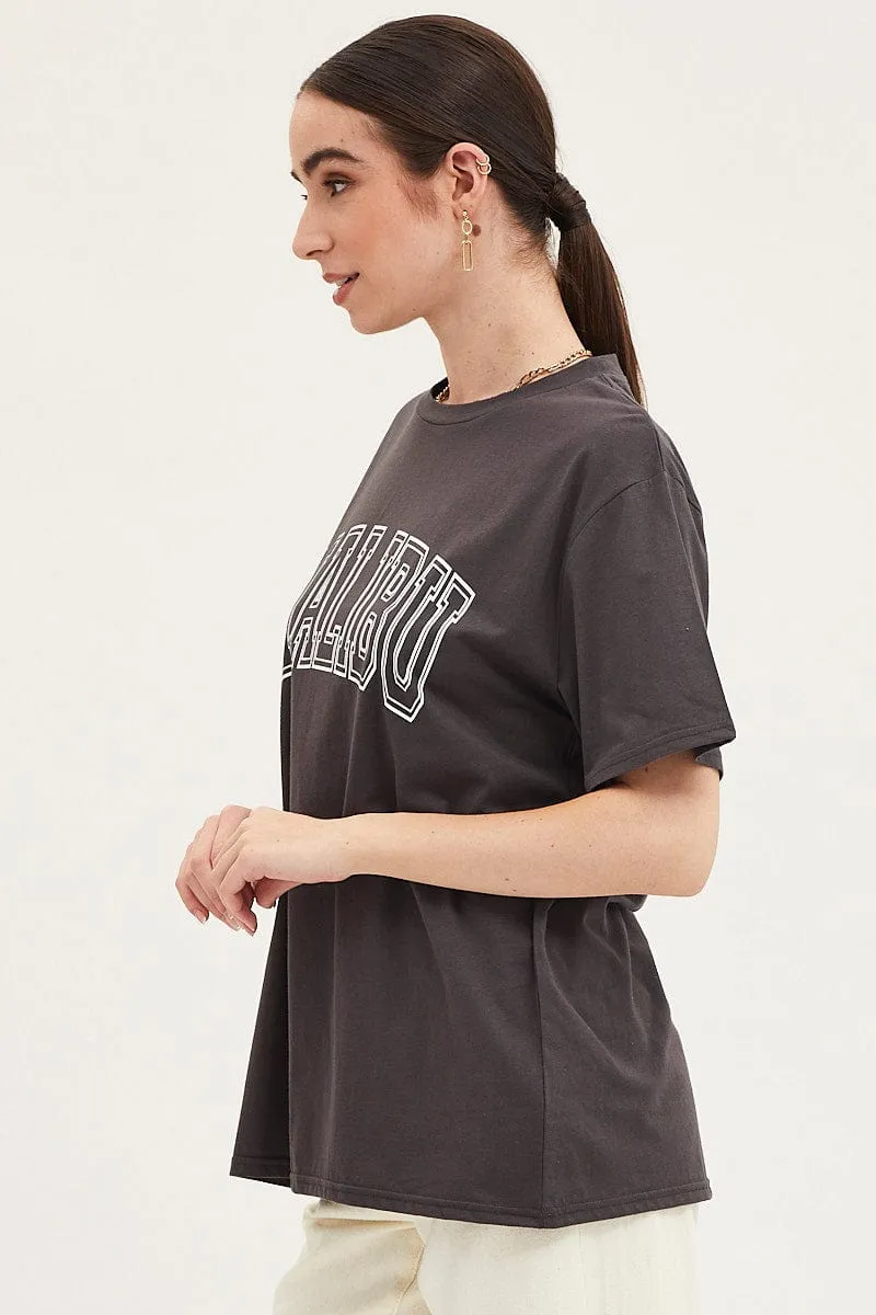 Black Graphic T Shirt sold by Ally Fashion product image thumbnail 4