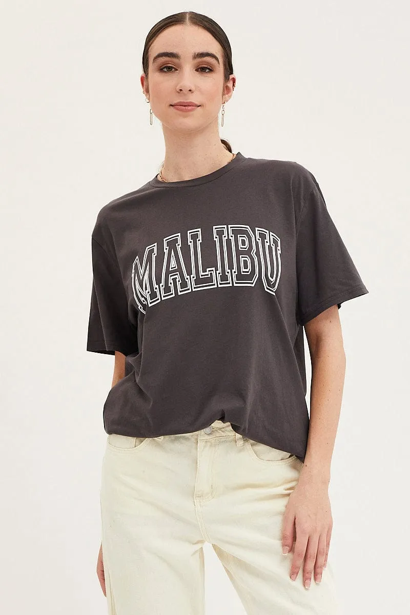 Black Graphic T Shirt sold by Ally Fashion product image thumbnail 3