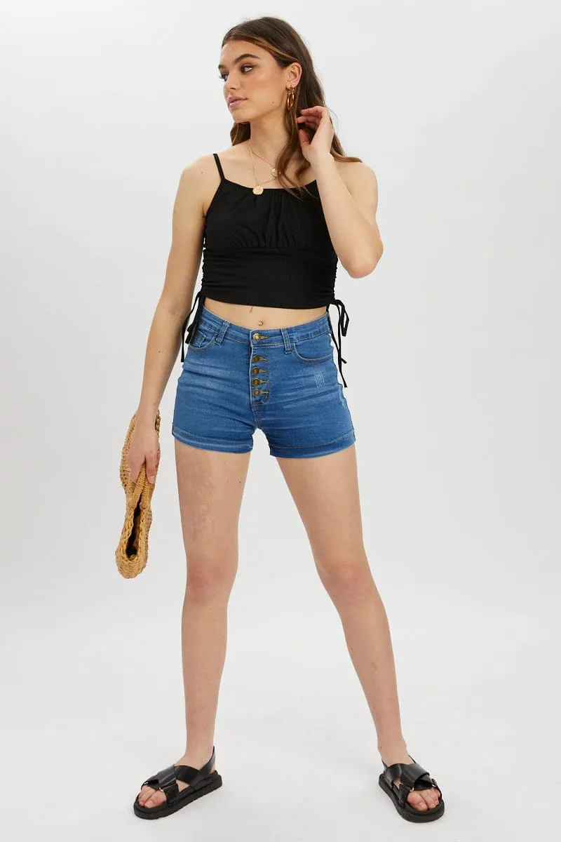 Black Drawstring Ruched Top sold by Ally Fashion product image thumbnail 5