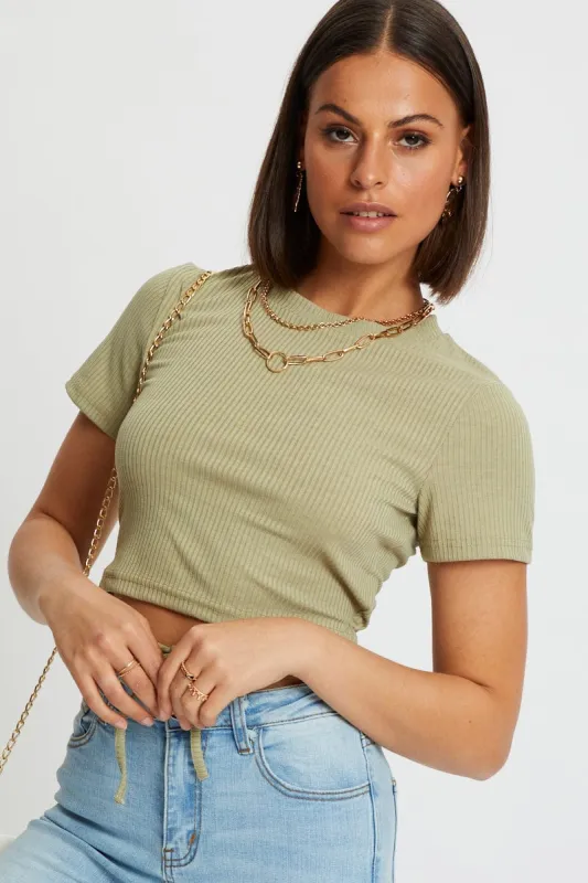 Green Tie Waist Top sold by Ally Fashion
