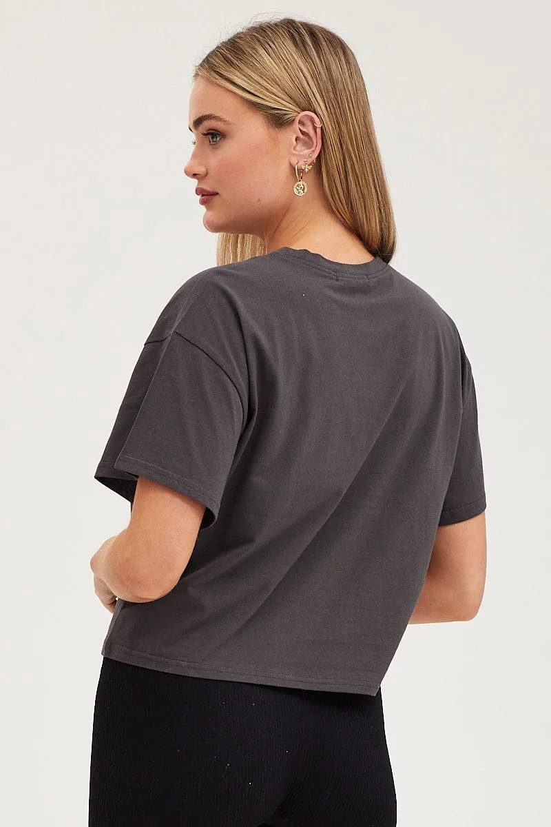 Grey Graphic T Shirt sold by Ally Fashion product image thumbnail 5