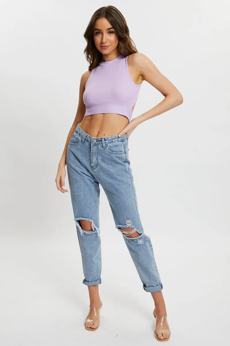 Purple Tie Back Cut Out Top sold by Ally Fashion product image thumbnail 5