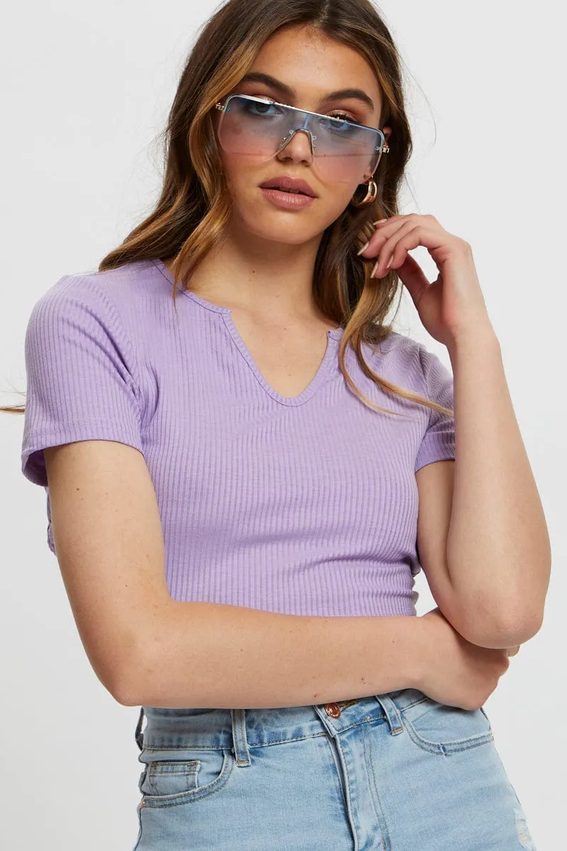 Purple Tie Back Top Cut Out sold by Ally Fashion product image thumbnail 4