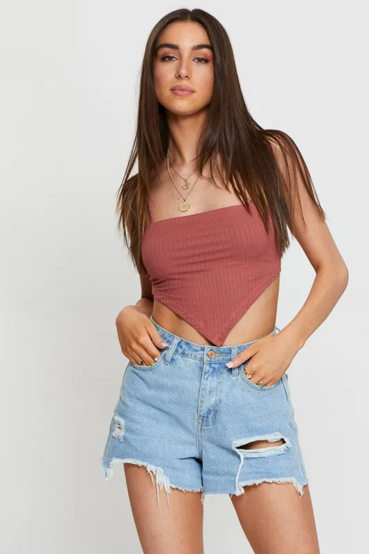 Brown Crop Top sold by Ally Fashion