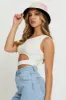 White One Shoulder Cut Out Crop Top sold by Ally Fashion