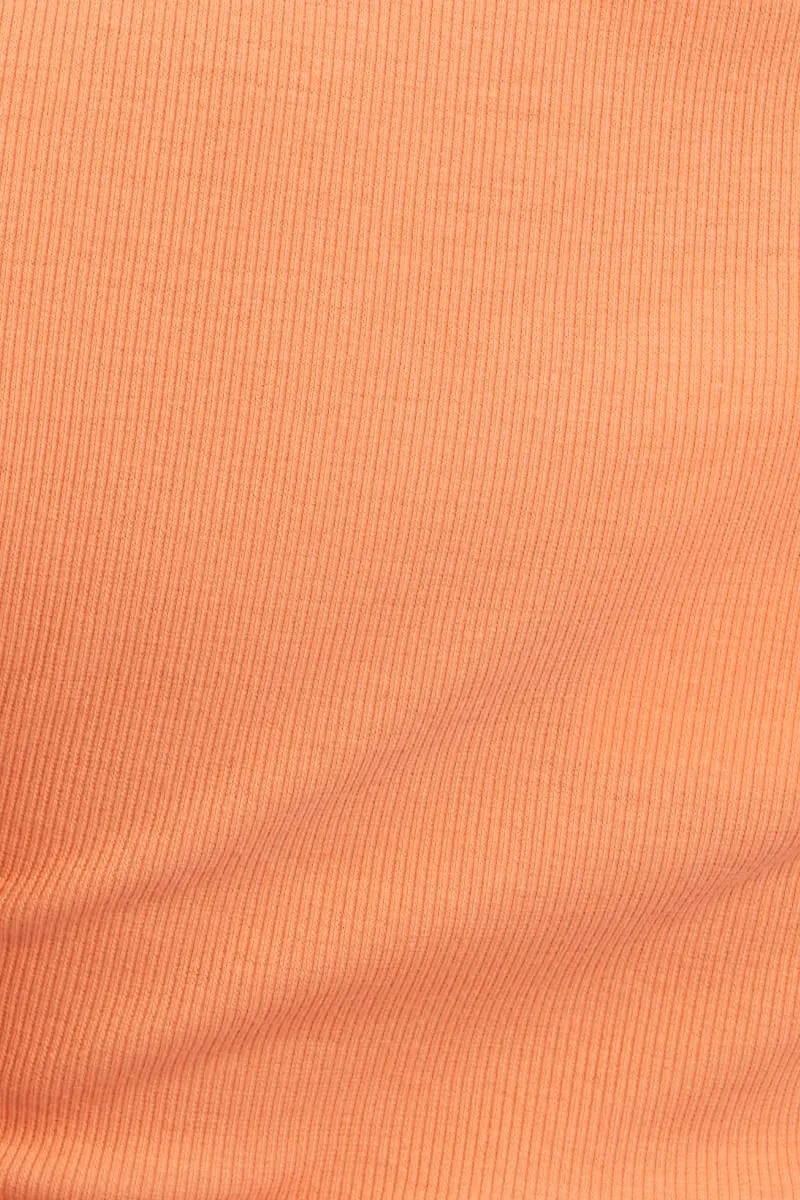 Orange Tie Front Short Sleeve Crop Top sold by Ally Fashion product image thumbnail 5