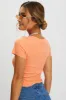 Orange Tie Front Short Sleeve Crop Top sold by Ally Fashion