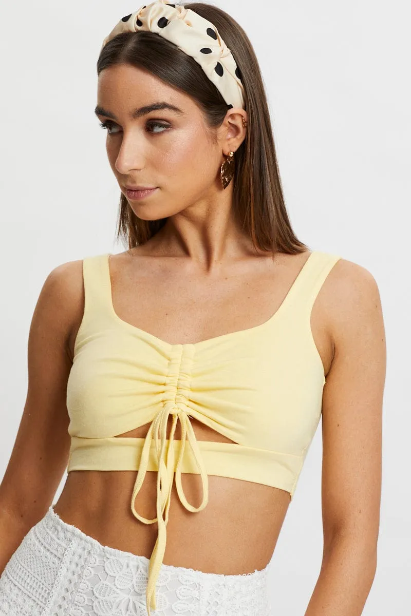 Light Must Drawstring Cut Out Rib Crop Top sold by Ally Fashion product image thumbnail 4