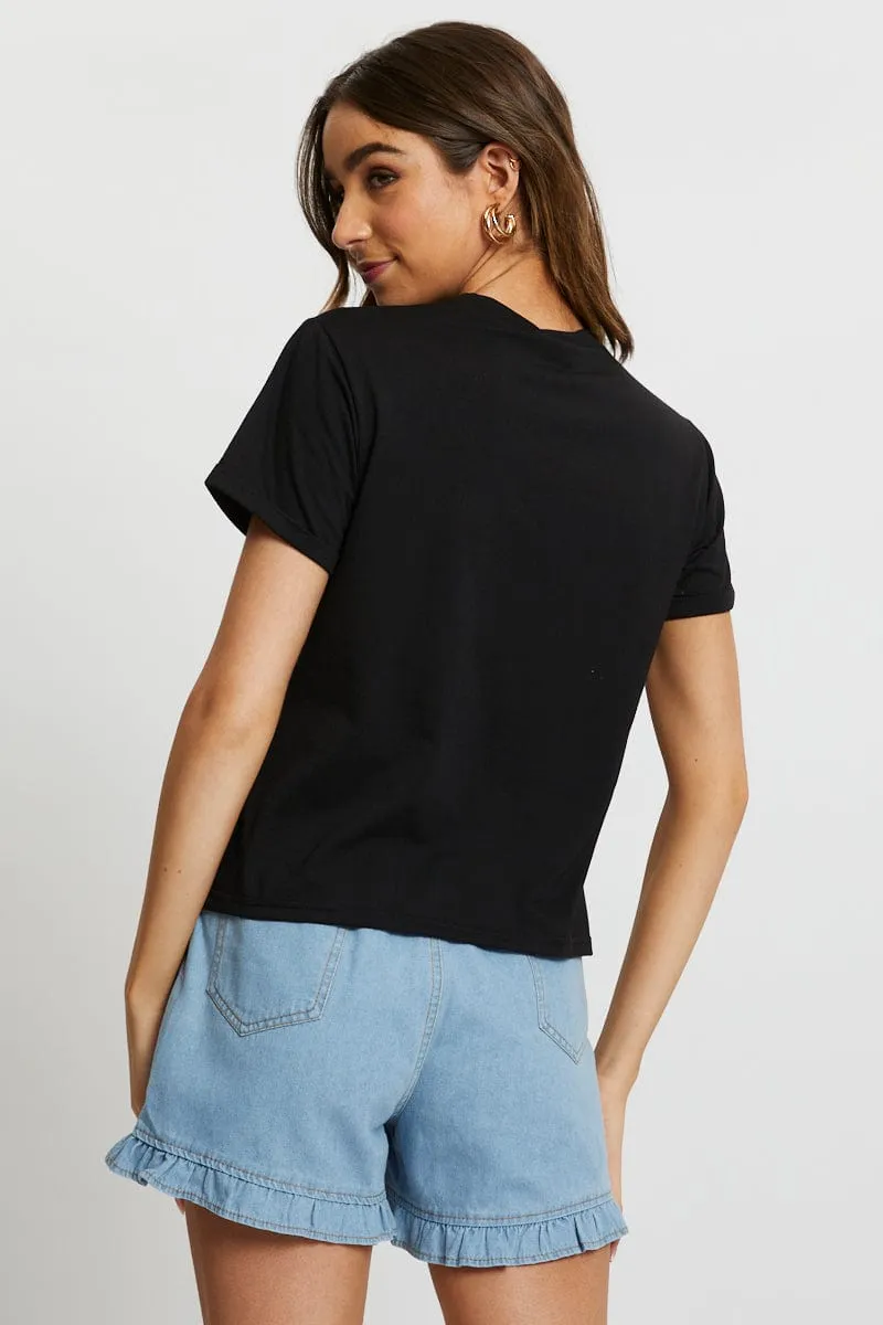Black Motivated Short Sleeve T Shirt sold by Ally Fashion product image thumbnail 3