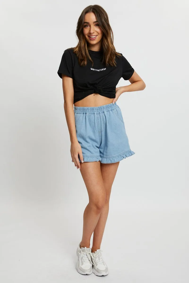 Black Motivated Short Sleeve T Shirt sold by Ally Fashion product image thumbnail 5