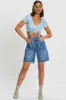 Blue Tie Dye Drawstring Ruched Top sold by Ally Fashion