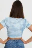 Blue Tie Dye Drawstring Ruched Top sold by Ally Fashion