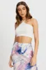 White Cutaway Halter Neck Crop Top sold by Ally Fashion
