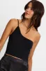 Black One Shoulder Cami Top sold by Ally Fashion