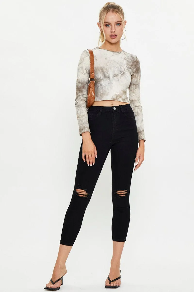 Brown Tie Dye Top sold by Ally Fashion product image thumbnail 3