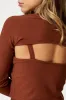Brown Rib Singlet Shrug Set sold by Ally Fashion