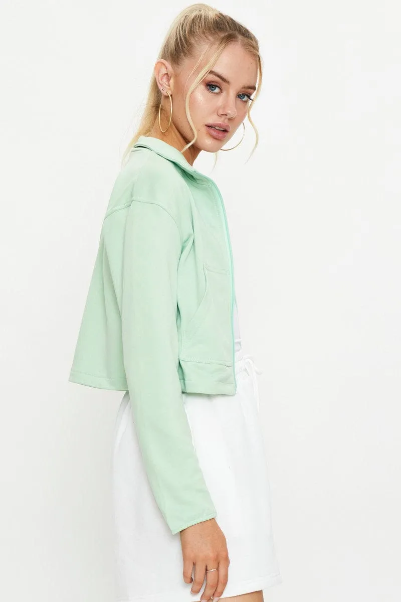 Green Zip Front Track Jacket sold by Ally Fashion product image thumbnail 4