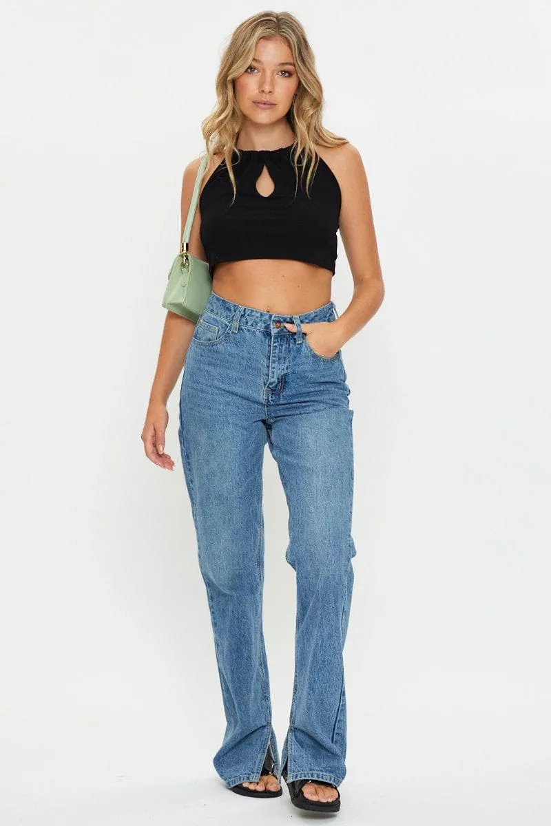 Black Keyhole Hole Halter Neck Top sold by Ally Fashion product image thumbnail 3