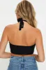 Black Keyhole Hole Halter Neck Top sold by Ally Fashion