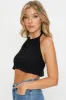 Black Keyhole Hole Halter Neck Top sold by Ally Fashion