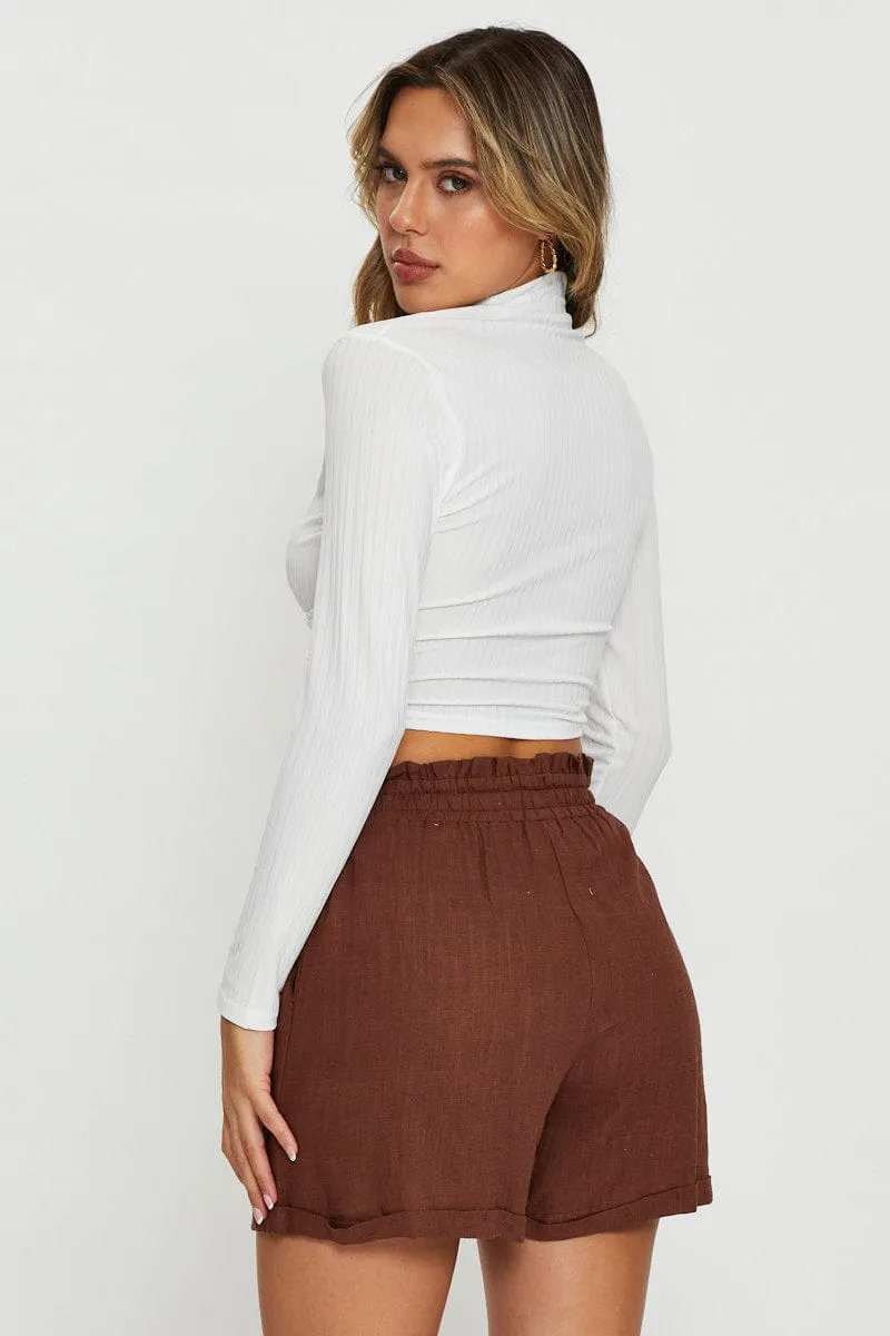 White Ruched Top Long Sleeve sold by Ally Fashion product image thumbnail 4