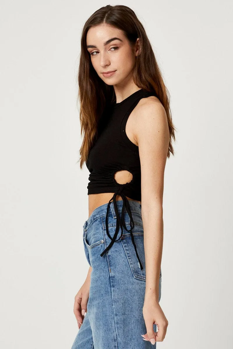 Black Cut Out Tank sold by Ally Fashion product image thumbnail 3